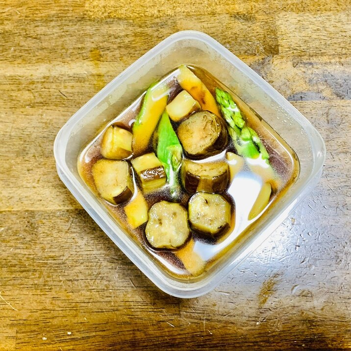 アスパラレシピ なすとアスパラの煮浸し